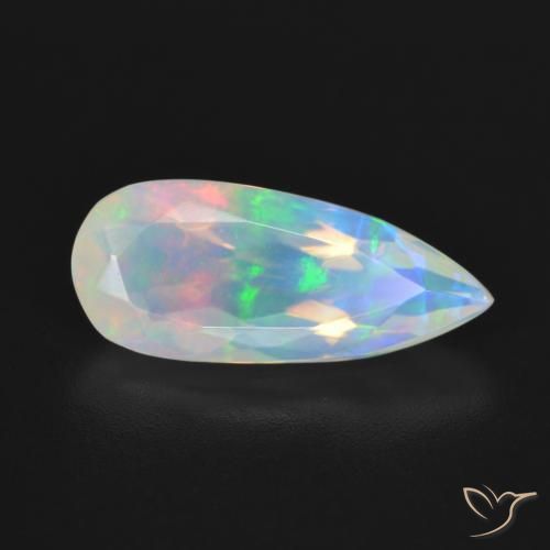 2.64 ct Multicolor Opal Stone, Natural Opal in Pear Facet Shape for Sale