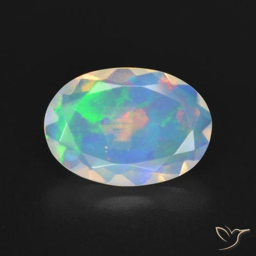 1.87 ct Multicolor Opal Gemstone, Opal Gem in Oval Facet Shape for Sale.