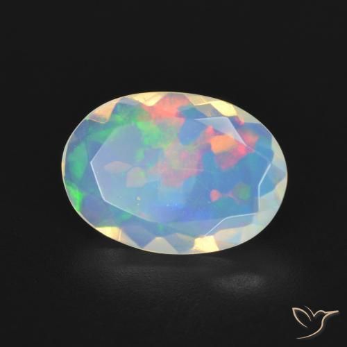 1.87 ct Multicolor Opal Stone, Natural Opal in Oval Facet Shape for Sale