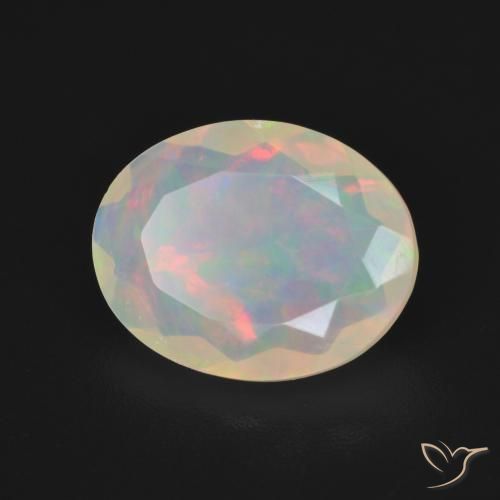 2.16 ct Multicolor Opal Stone, Natural Opal in Oval Facet Shape for Sale