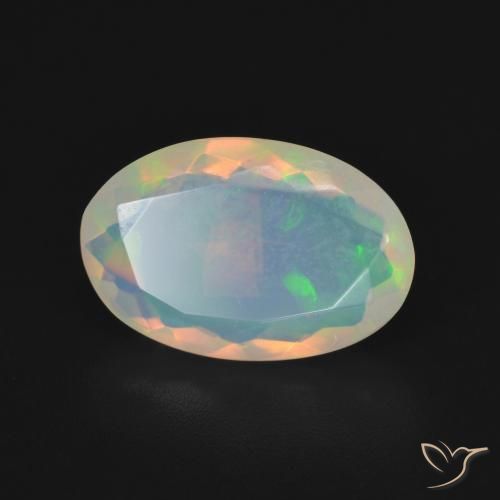 2.34 ct Multicolor Opal Stone, Natural Opal in Oval Facet Shape for Sale