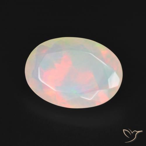 2.71 ct White Opal Stone, Natural Opal in Oval Facet Shape for Sale