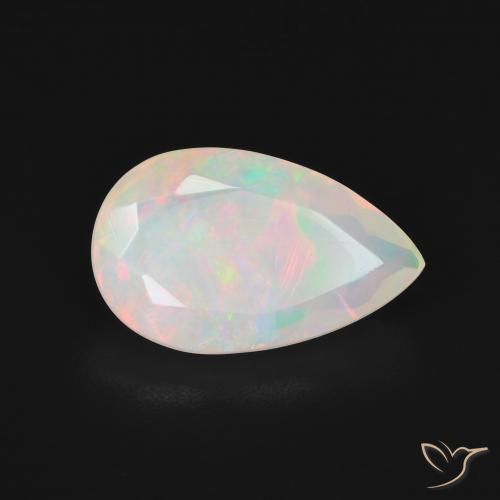 2.63 ct White Opal Stone, Natural Opal in Pear Facet Shape for Sale