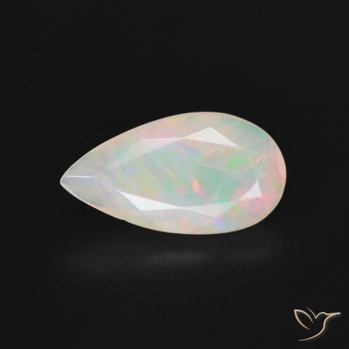 0.88 ct White Opal, 11.7 x 6.4 mm Pear Cut From Australia, Photo A