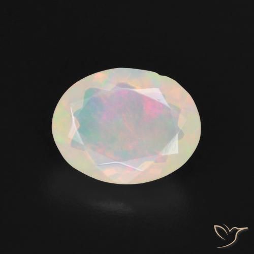 1.62ct Natural Multicolor White Opal, Oval, Transparent
