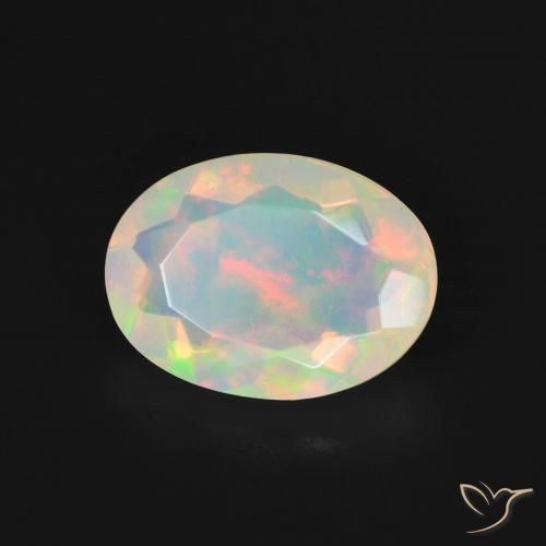 2.10 ct White Opal Stone, Natural Opal in Oval Facet Shape for Sale