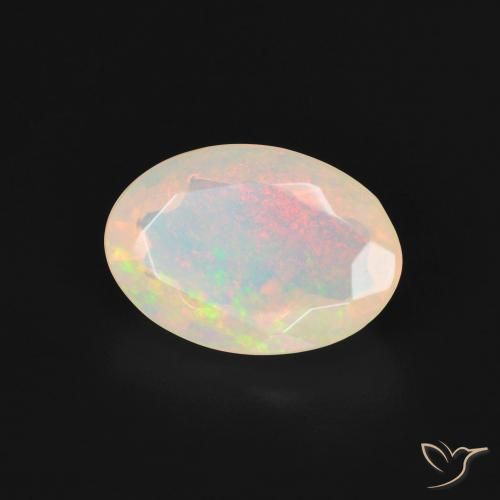 1.90 ct White Opal Stone, Natural Opal in Oval Facet Shape for Sale