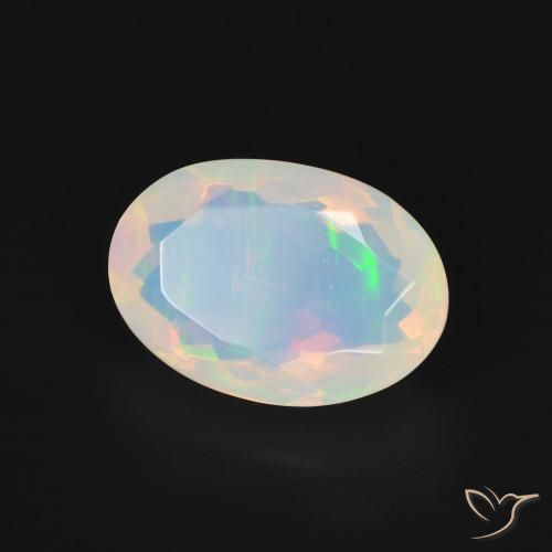 2.81 ct White Opal Stone, Natural Opal in Oval Facet Shape for Sale