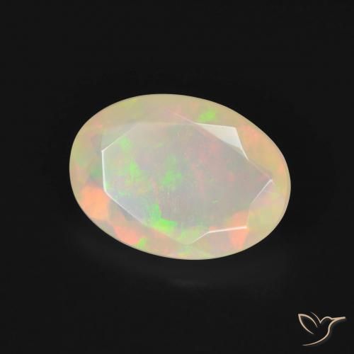 1.82 ct Multicolor Opal Stone, Natural Opal in Oval Facet Shape for Sale