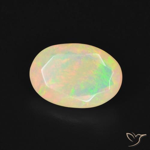 1.99 ct Multicolor Opal Stone, Natural Opal in Oval Facet Shape for Sale