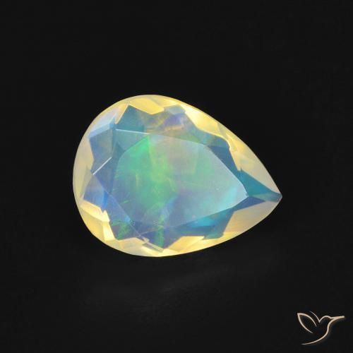 1.16ct Natural Multicolor Opal, Pear Shape, Transparent