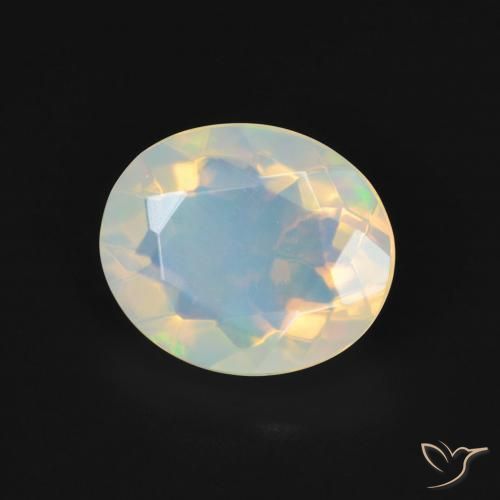 2.29 ct Multicolor Opal Stone, Natural Opal in Oval Facet Shape for Sale