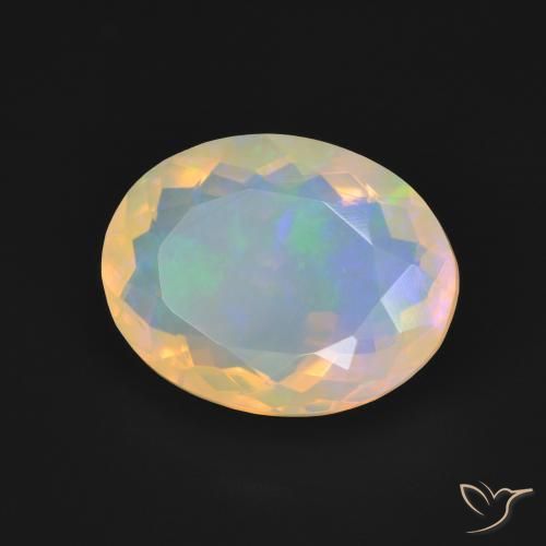 3.31 ct Multicolor Opal Stone, Natural Opal in Oval Facet Shape for Sale