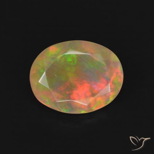1.27ct Natural Multicolor Opal, Oval, Transparent