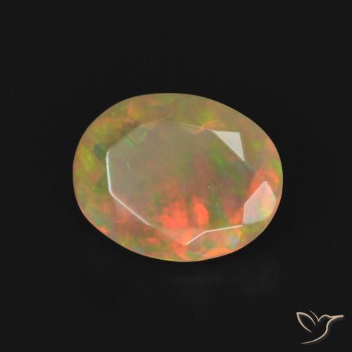 1.27 ct Multicolor Opal Stone, Natural Opal in Oval Facet Shape for Sale