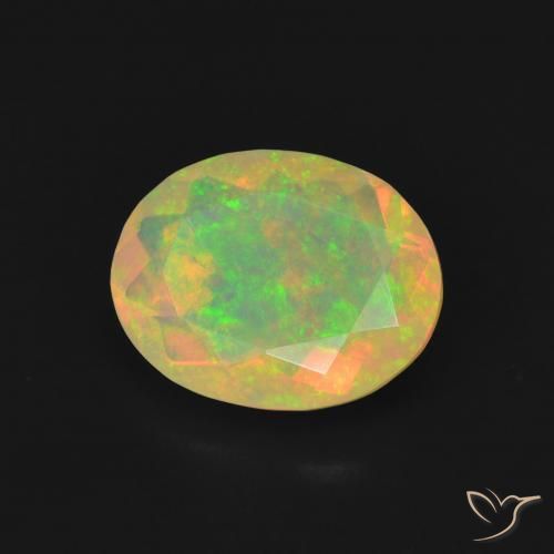 1.18 ct Multicolor Opal Stone, Natural Opal in Oval Facet Shape for Sale