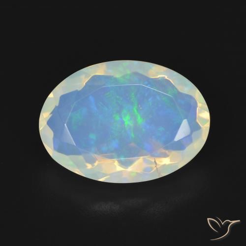 3.26 ct White Opal, 14.2 x 10.3 mm Oval Cut From Australia, Photo A