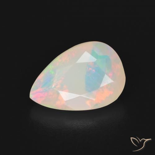 2.16 ct White Opal, 12.3 x 8.4 mm Pear Cut From Australia, Photo A
