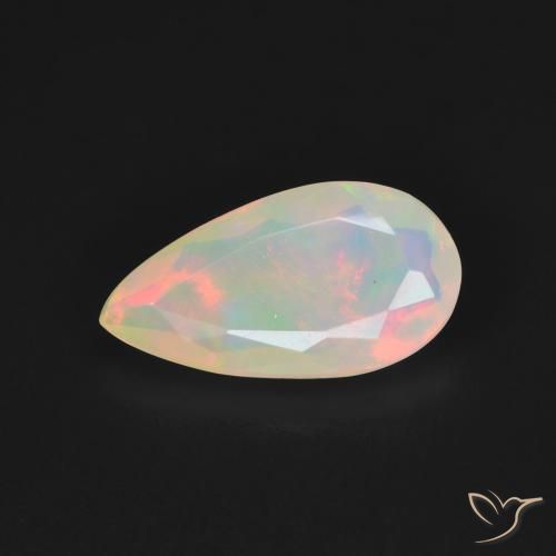 1.09 ct White Opal, 11.9 x 6.4 mm Pear Cut From Australia, Photo A