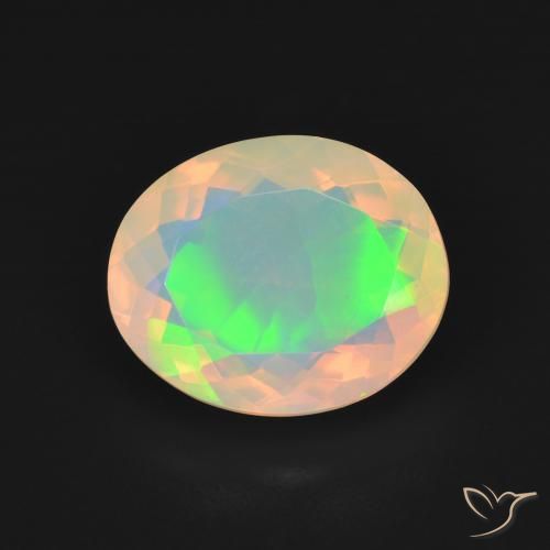2.96ct Natural Multicolor Opal, Oval, Transparent, Photo A