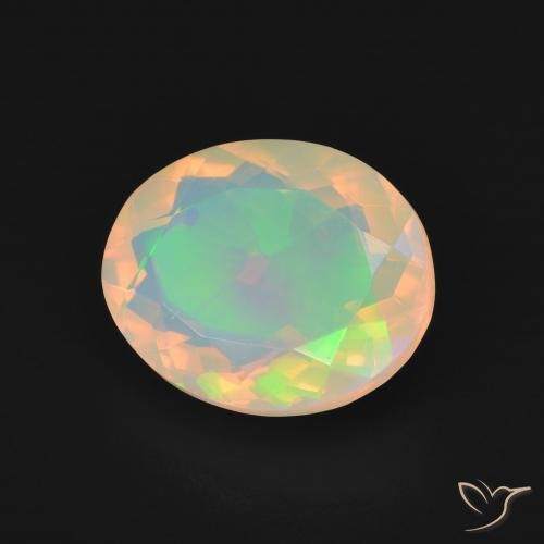2.96 ct Multicolor Opal Stone, Natural Opal in Oval Facet Shape for Sale