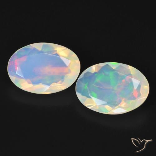 2.48 ct White Opal, 10.4 x 7.3 mm Oval Cut From Australia, Photo A