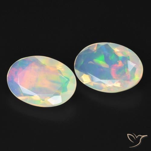 2.48 ctw White Opal Stones, Natural Opal in Oval Facet Shape for Sale