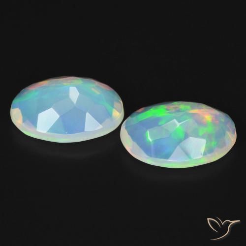 Opal Gemstones in 10.4 x 7.3 mm Size for Sale, Opal Stones in Bluish White Color
