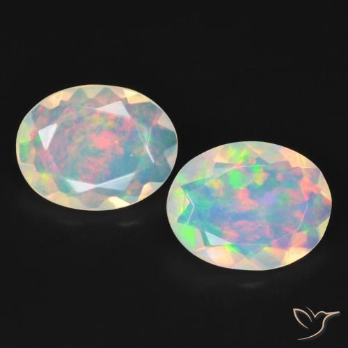 3.47 ct White Opal, 11.2 x 8.7 mm Oval Cut From Australia, Photo A