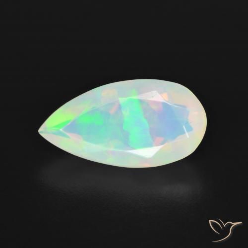 2.04 ct White Opal, 14.3 x 7.5 mm Pear Cut From Australia, Photo A