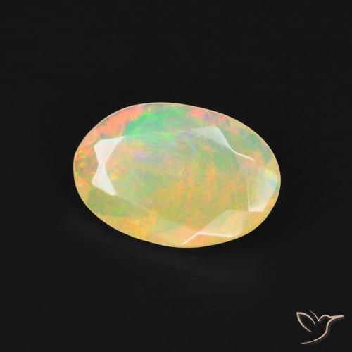 1.27 ct Multicolor Opal Stone, Natural Opal in Oval Facet Shape for Sale