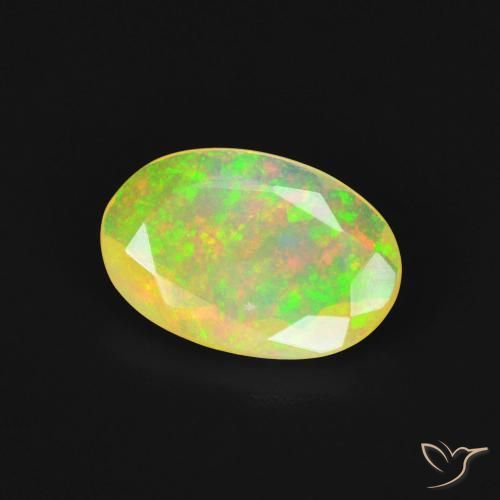1.26 ct Multicolor Opal Stone, Natural Opal in Oval Facet Shape for Sale