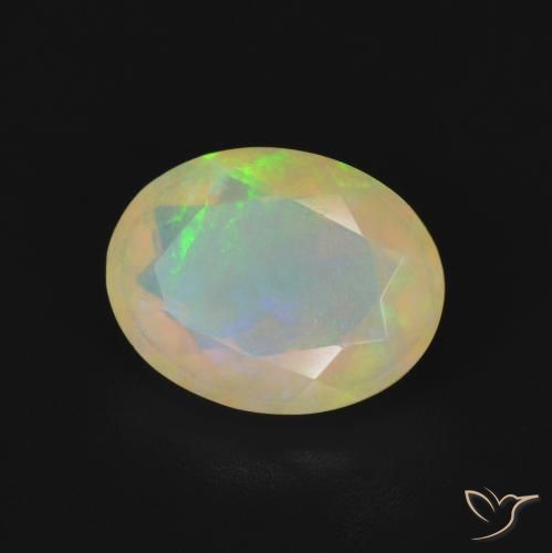 1.13 ct Multicolor Opal Stone, Natural Opal in Oval Facet Shape for Sale
