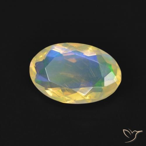1.00 ct Multicolor Opal Stone, Natural Opal in Oval Facet Shape for Sale