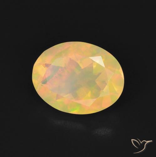 1.05 ct Multicolor Opal Stone, Natural Opal in Oval Facet Shape for Sale
