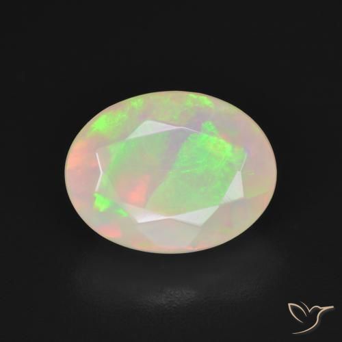 2.42ct Natural Multicolor White Opal, Oval, Translucent