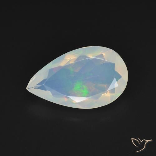 1.84ct Natural Bluish White Opal, Pear Shape, Transparent, Photo A