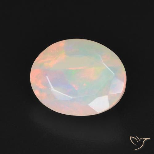 1.48 ct Multicolor Opal Stone, Natural Opal in Oval Facet Shape for Sale