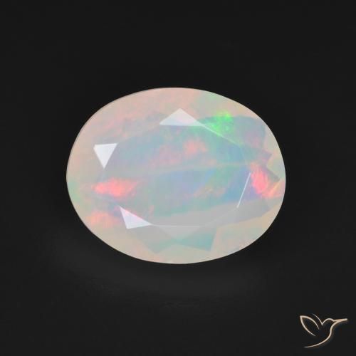 2.64 ct Multicolor Opal Gemstone, Opal Gem in Oval Facet Shape for Sale.