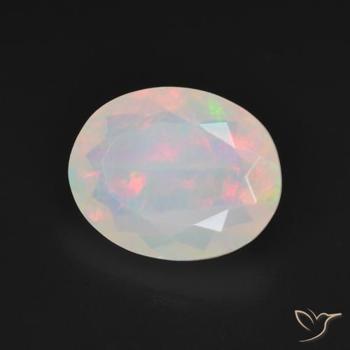 2.64 ct Multicolor Opal Stone, Natural Opal in Oval Facet Shape for Sale