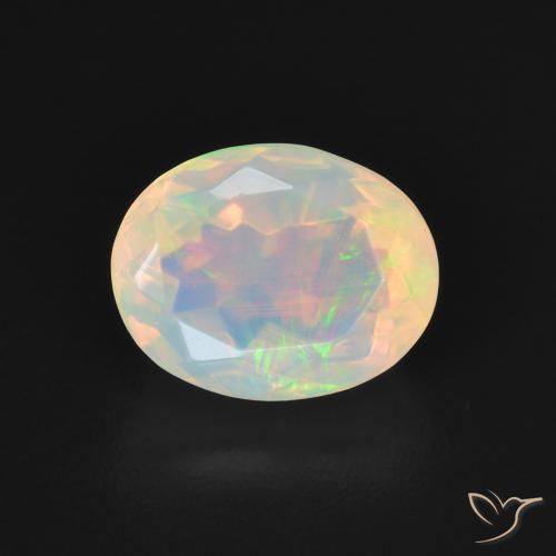 1.29ct Natural Multicolor Opal, Oval, Transparent