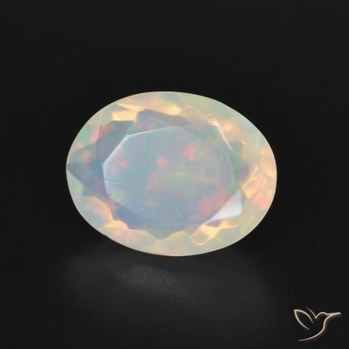 1.67 ct Multicolor Opal Stone, Natural Opal in Oval Facet Shape for Sale