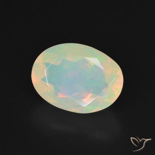 1.53 ct Multicolor Opal Stone, Natural Opal in Oval Facet Shape for Sale