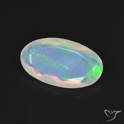 1.33 ct Multicolor Opal Stone, Natural Opal in Oval Facet Shape for Sale