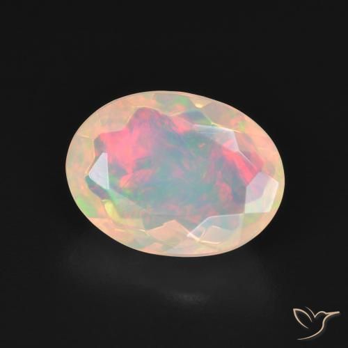 2.20 ct White Opal Stone, Natural Opal in Oval Facet Shape for Sale