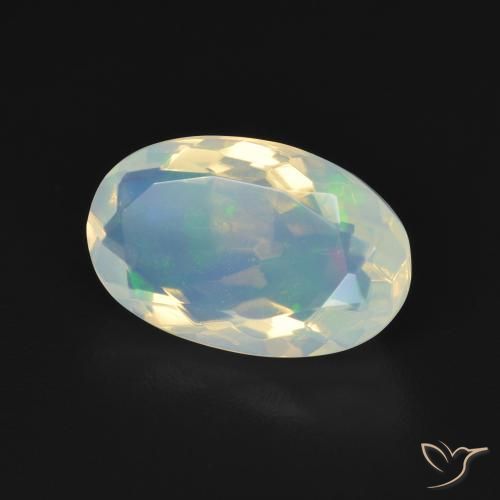 2.86 ct White Opal Stone, Natural Opal in Oval Facet Shape for Sale