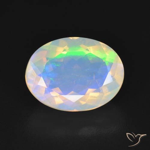 2.17ct Natural Bluish White Opal, Oval, Transparent