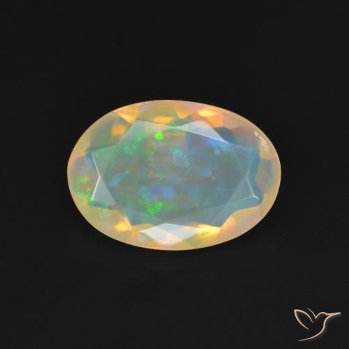 1.70ct Natural Multicolor White Opal, Oval, Transparent