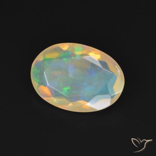 1.70 ct White Opal Stone, Natural Opal in Oval Facet Shape for Sale