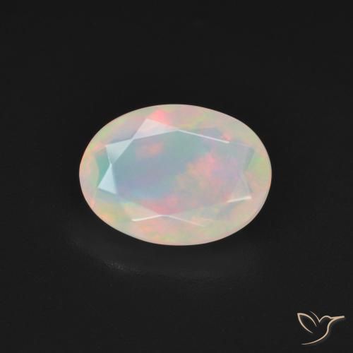 1.83ct Natural Multicolor White Opal, Oval, Transparent, Photo A